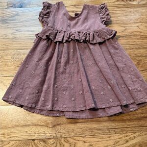 Rylee + Cru Mauve Floral Ruffle Dress
